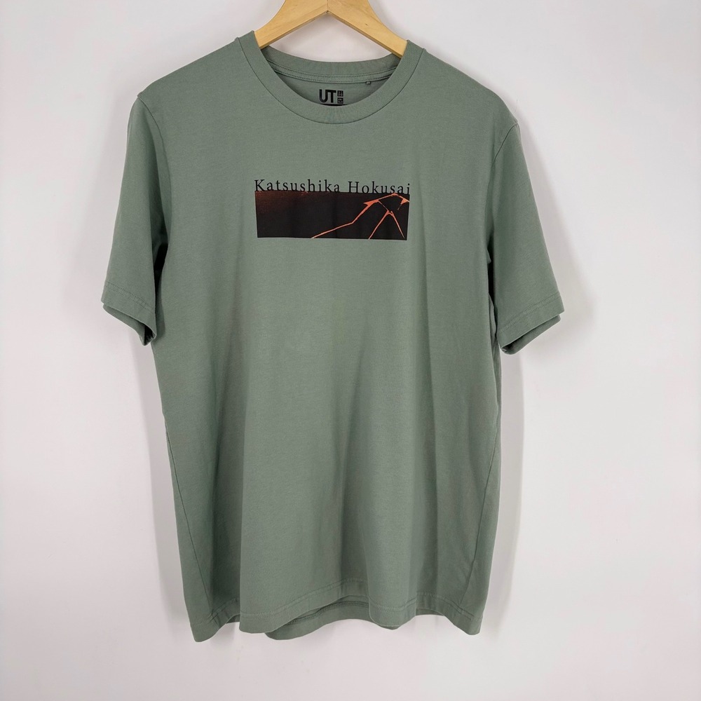 Uniqlo UT Katsushika Hokusai MFA‎ Boston Graphic Tee Sage Green Mens Large